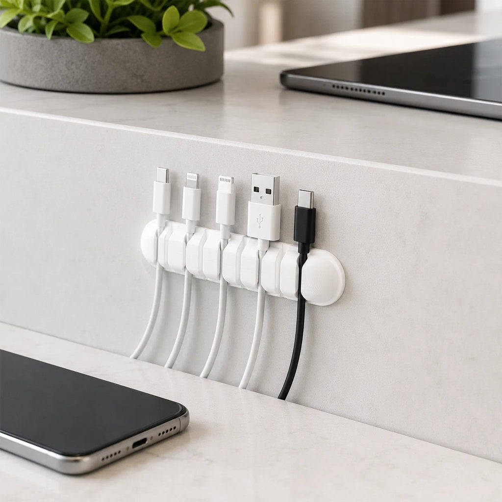 30PCS Cable Clips Cord Management Wire Tie Holder Organizer Clamps Self-Adhesive