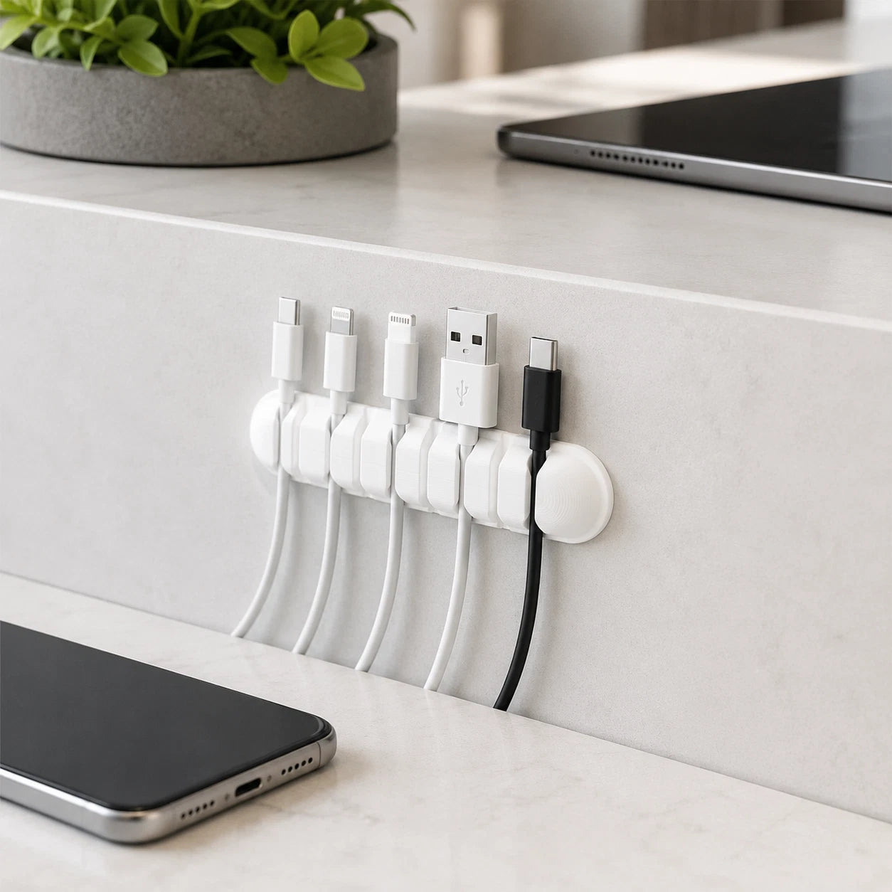 30PCS Cable Clips Cord Management Wire Tie Holder Organizer Clamps Self-Adhesive
